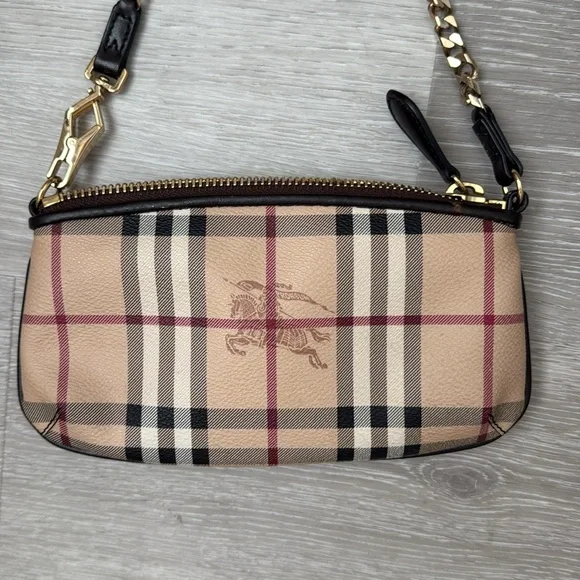 Burberry Haymarket Check Clara Pochette in Chocolate | EUC - Picture 2 of 12